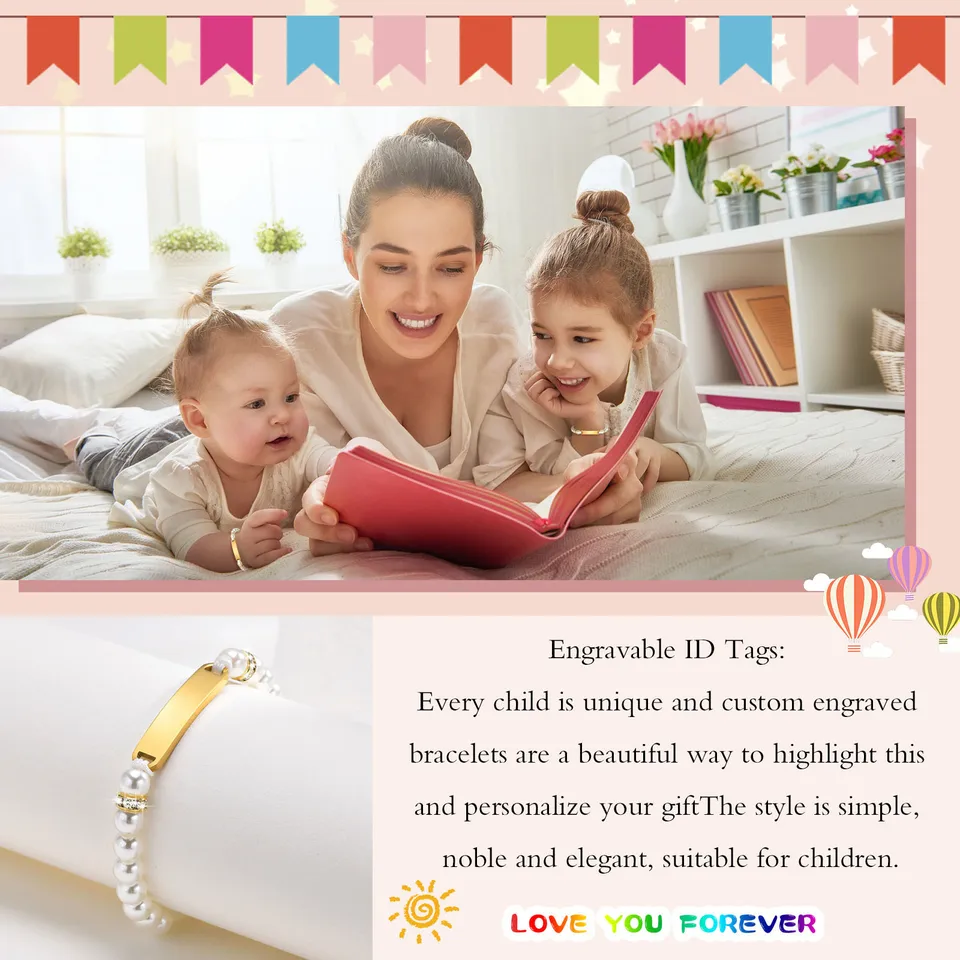 Bracciale Personalizzato Con Perline E Barretta Incisa – Regolabile In Acciaio E Perle Naturali – Regalo Per Lei