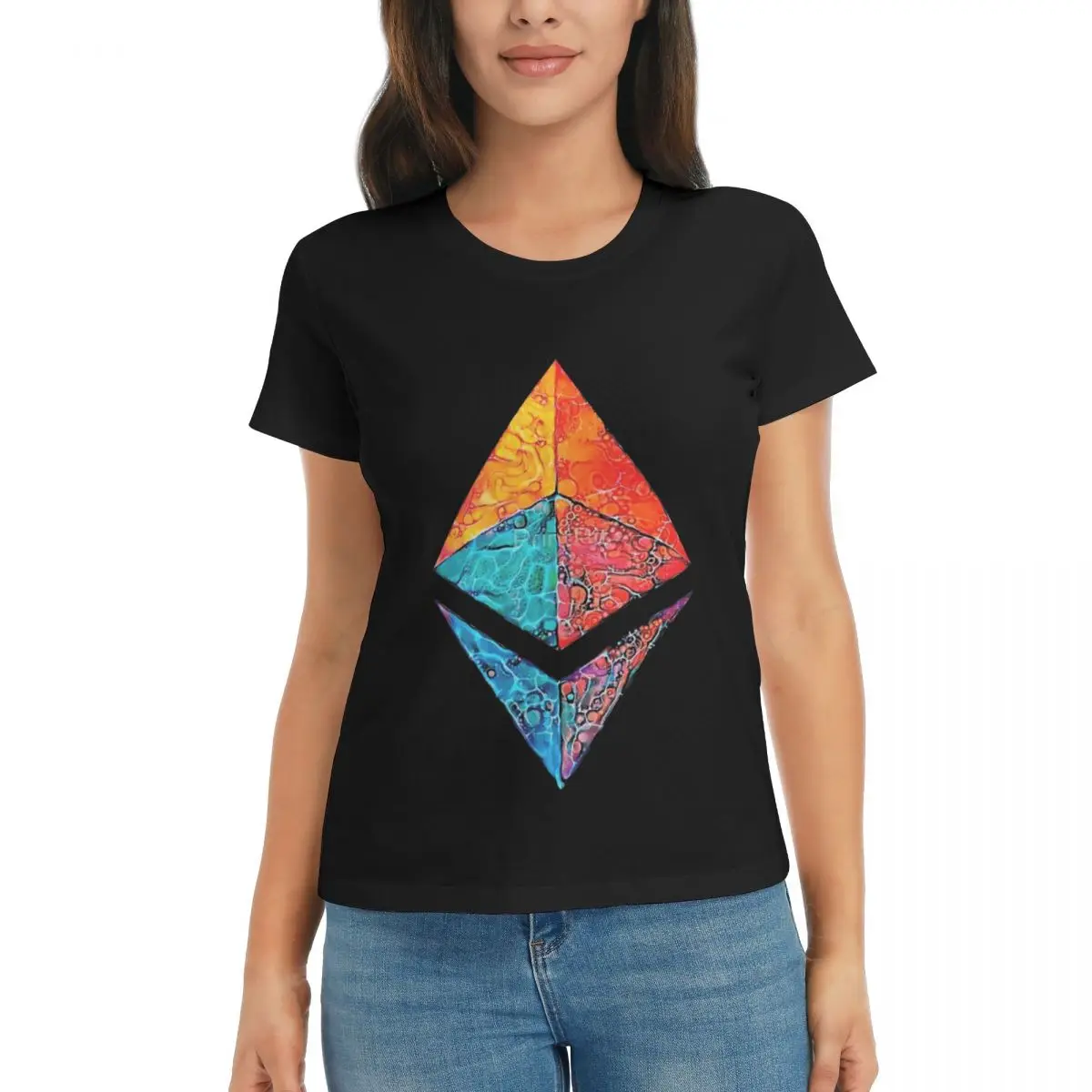 

Crypto Caustic Acid ETH Crypto, Etherium Movement Top tee Top quality Activity competition Black Graphic Cool Eur Size