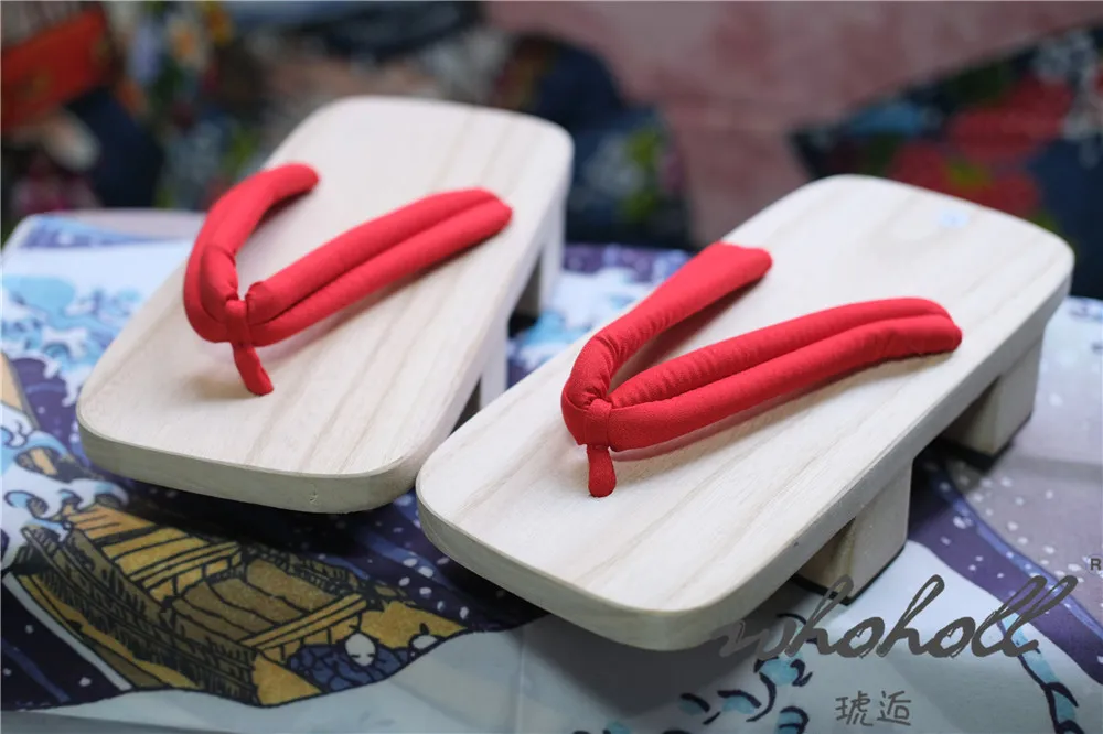 Dicke Plattform Zwei-Zähne Geta Mann Frauen Hausschuhe Japanisches Holz Geta Anime Cosplay Kostüme Schuhe Flip Flops Slipper Clogs Sandalen – Detail 20