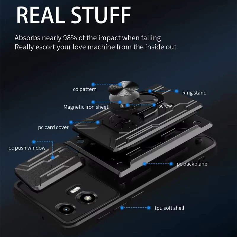 Heavy Duty Armor Case with Card Holder Slot Cover