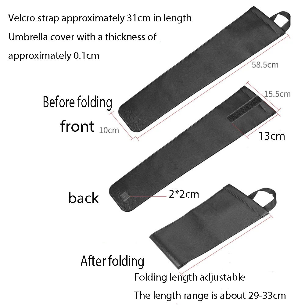 Car Umbrella Bag PU Leather Storage Bag Umbrella Storage Cover Foldable Handheld Rainproof Cover Sorting Accessories