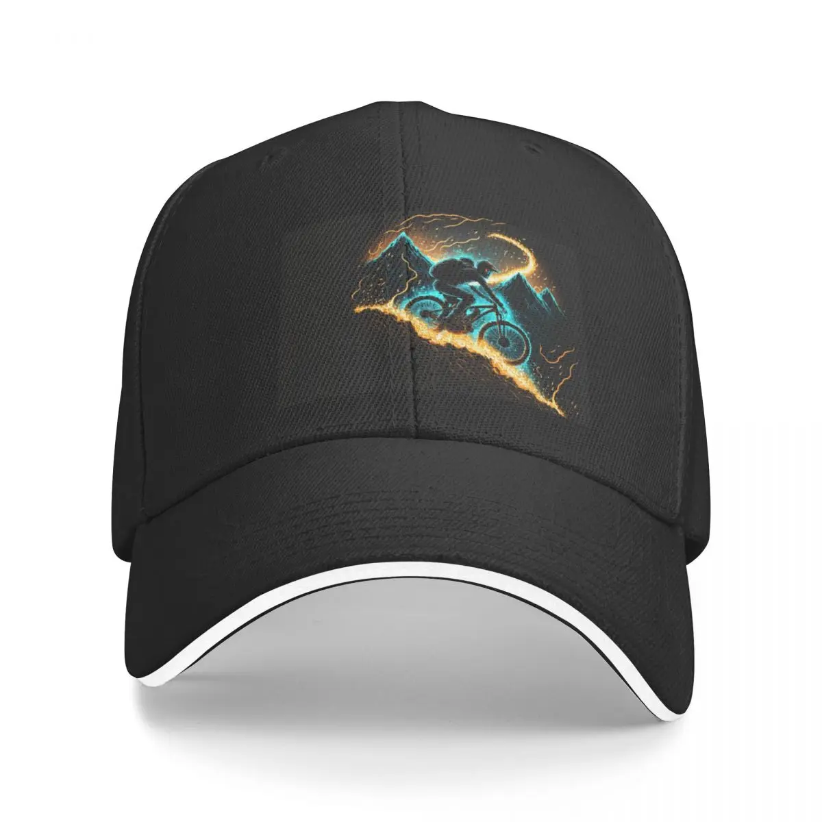 

New MTB Blue Glowing Mountain Bike at National Park Downhill Baseball Cap Sunscreen Vintage Hat For Women Men's
