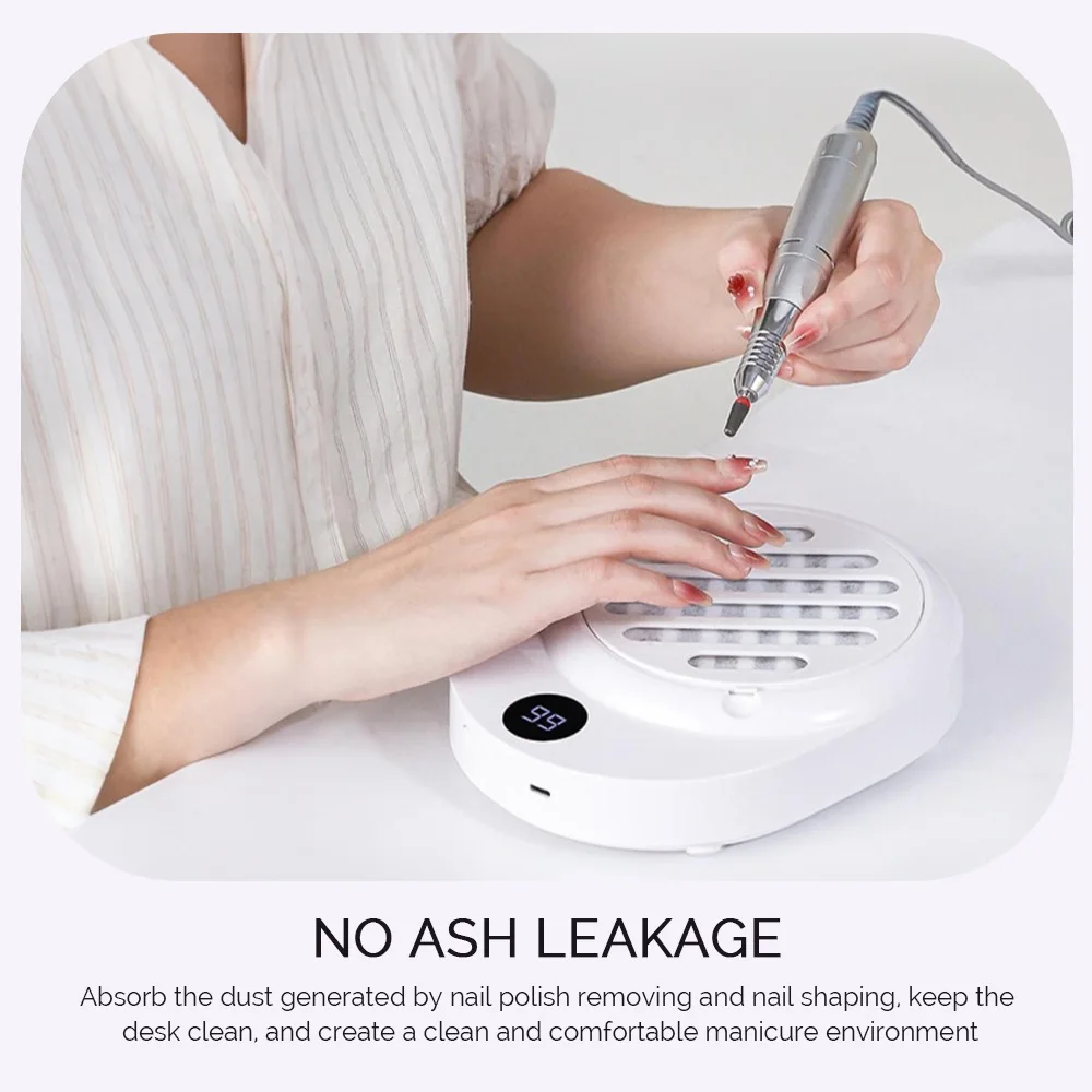 4000rpm Strong Suction Nail Dust Collector USB Dust Suction Collector Professional Nail Dust Extractor Wireless Nail Art Salon