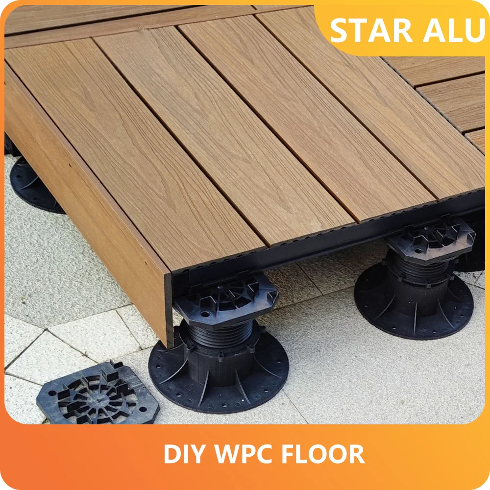3 items DIY WPC Decking Easy Install Card-Type Wood Plastic Floor Waterproof Mothproof & Nail-Free for Courtyard & Terrace solid wood flooring