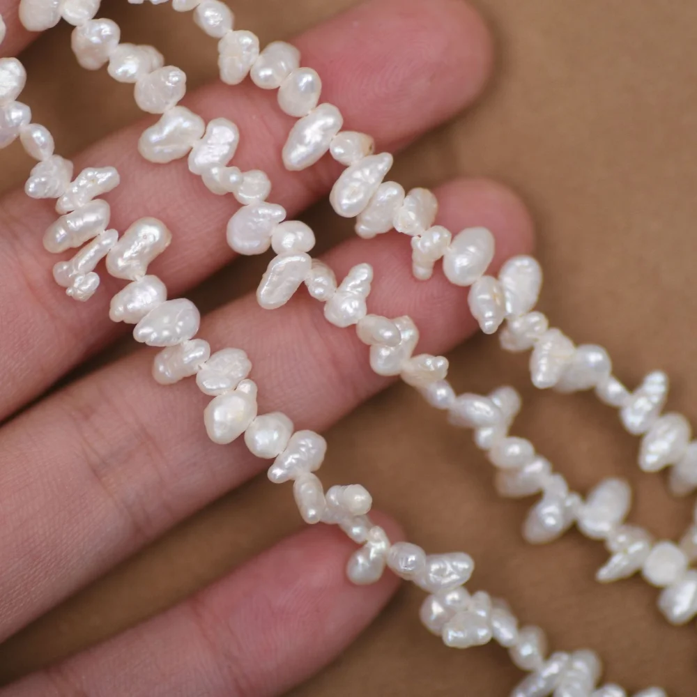 4-5mm Real Natural Freshwater Pearl Beads Top Drilled White Irregular Pearls Bead For Jewelry Making Diy Bracelet Necklace