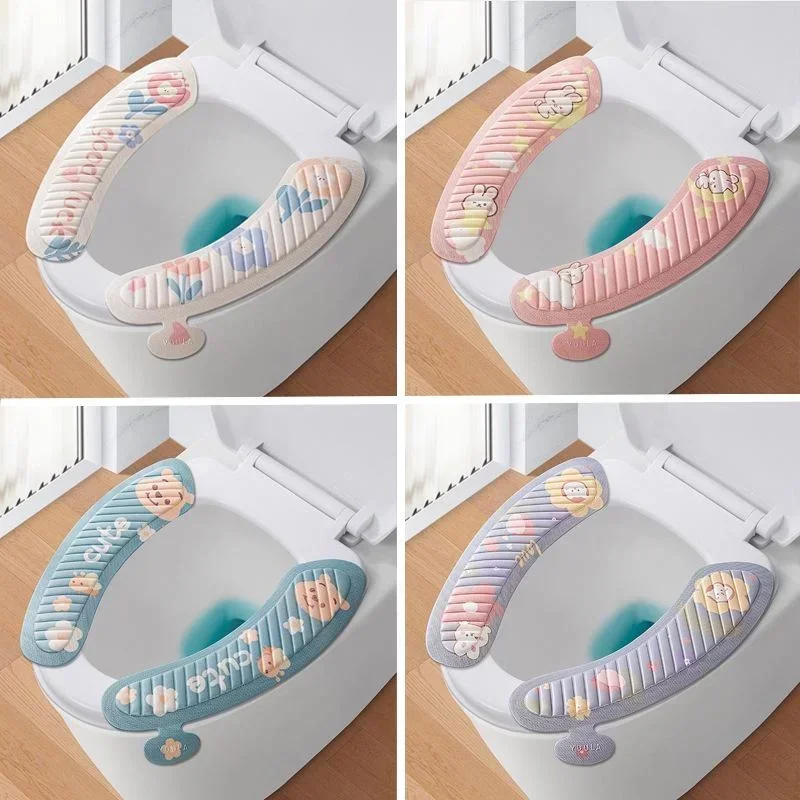 Description Picture 2 of itemHome Toilet Mat Seat Cushion Paste Type Four Seasons Universal Potty Mat Cartoon Cute Toilet Cover Bathroom   accesorios baÃ±o