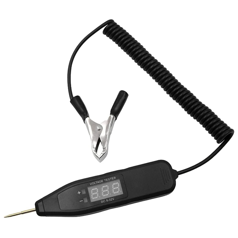 

Автомобильный тестер электрической цепи, универсальный автомобильный тестер электрического напряжения 5-32 В с зажимом крокодила