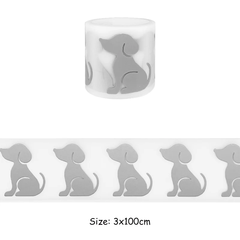 Silver Reflective Animal Design Thermal Patches - DIY Iron-On Transfers