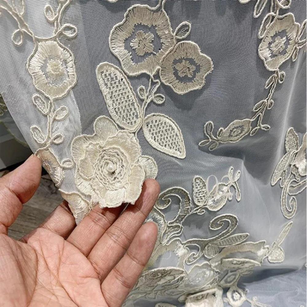 

New Turkish embroidered tulle Curtains for Living Dining Room Bedroom balcony princess wind embroidered window screen custom