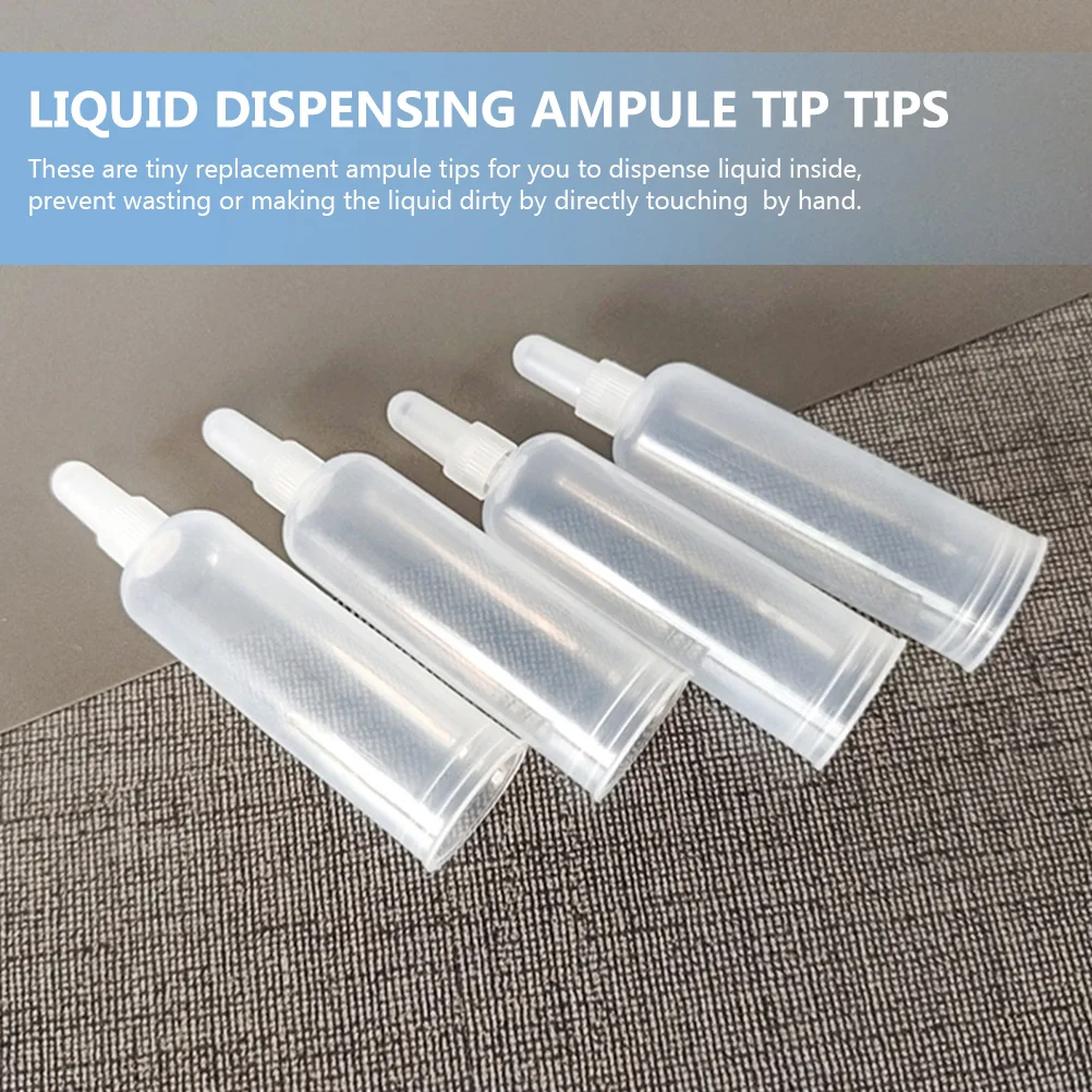 50 Pcs Ampule Drip Cover Tips Dispensing Needle Bottle Applicator Nozzles Hair Oil Glue