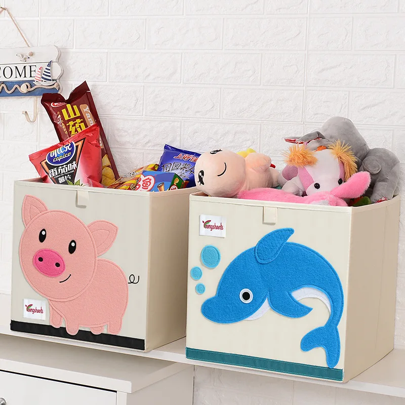 Folding Storage Box Kid Toys Organizer Animal Cube Folding Kids Toy
