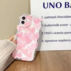 Clear Love Heart Curly Wavy Silicone Phone Case Cover - Samsung A02(M02) (S13904)