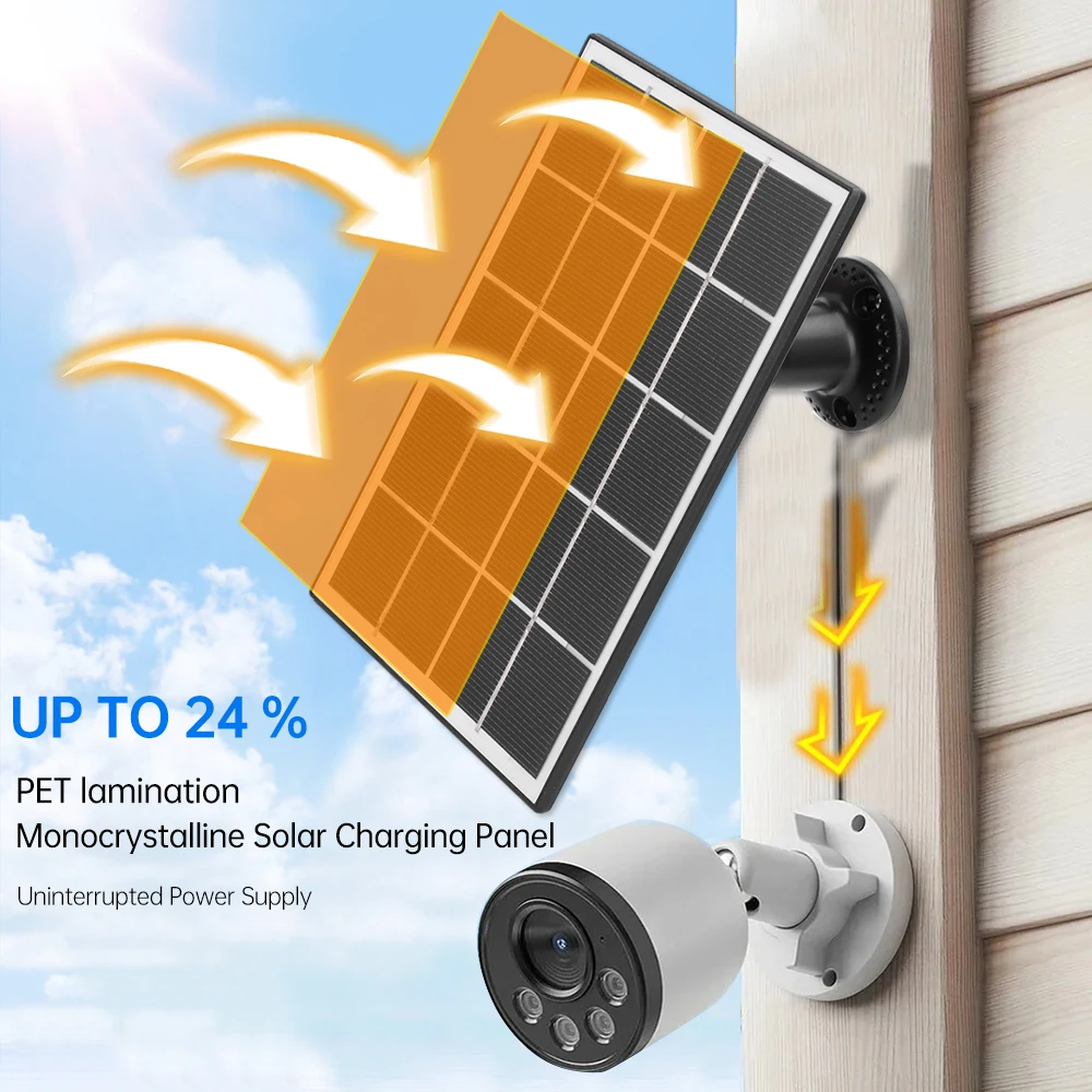 5V 8W Solar Panels For Eufy Eufycam Micro+ Type-C/DC5521 Wall Mount Waterproof Solar Cell System Outdoor Battery Supply
