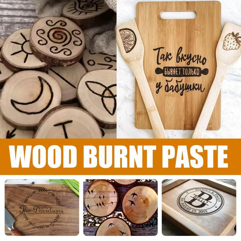 Houtbrandcrème Hout Ambacht Gemakkelijk Aan Te Brengen Brandpasta Diy Pyrografie Accessoires Voor Papieren Lederen Houten Doek Kamperen