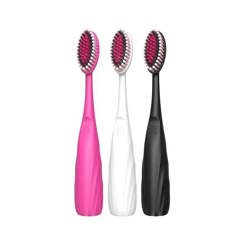 새로운 산 모양 볼록형 헤드 부드러운 칫솔모로 깊은 세정, 치아 보호, 잇몸 보호, 휴대용 미끄럼 방지 손잡이
