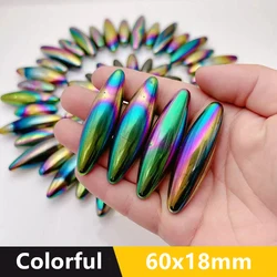 Vibrant Black Rugby Ball Stone Magnets - Stress - Relief Massager Toy - 2PC (60x18mm Colorful)