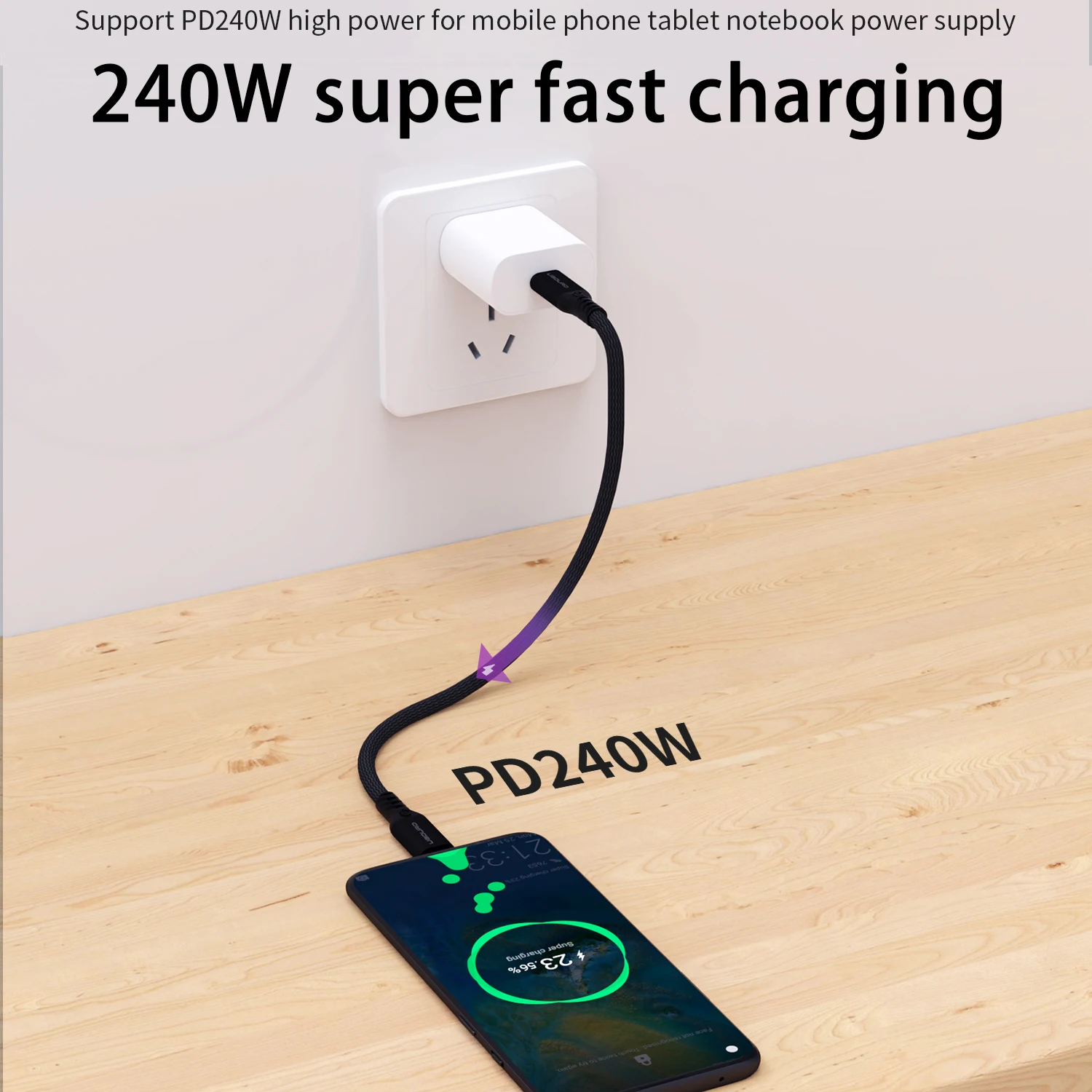 UGOURD Thunderbolt 4 2 メートル USB4 ケーブル 40Gbps Thunderbolt3