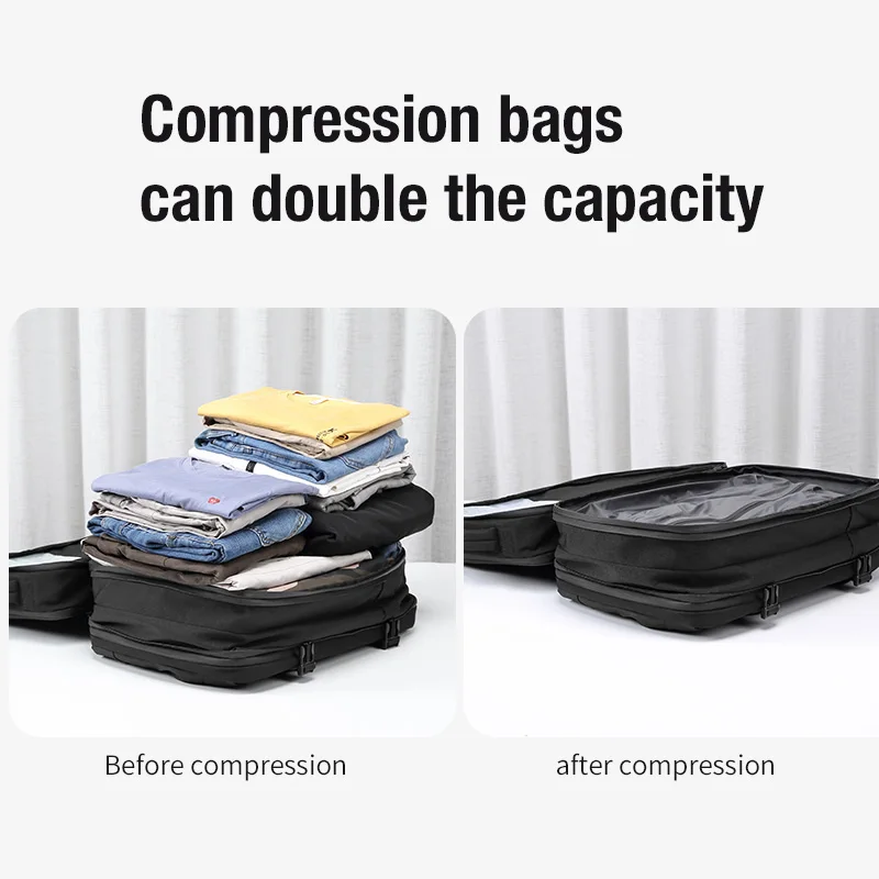 Travel Men Expanded Laptop Backpack vacuum compression hiking Backpack USB charging Business Large Capacity For Pumps