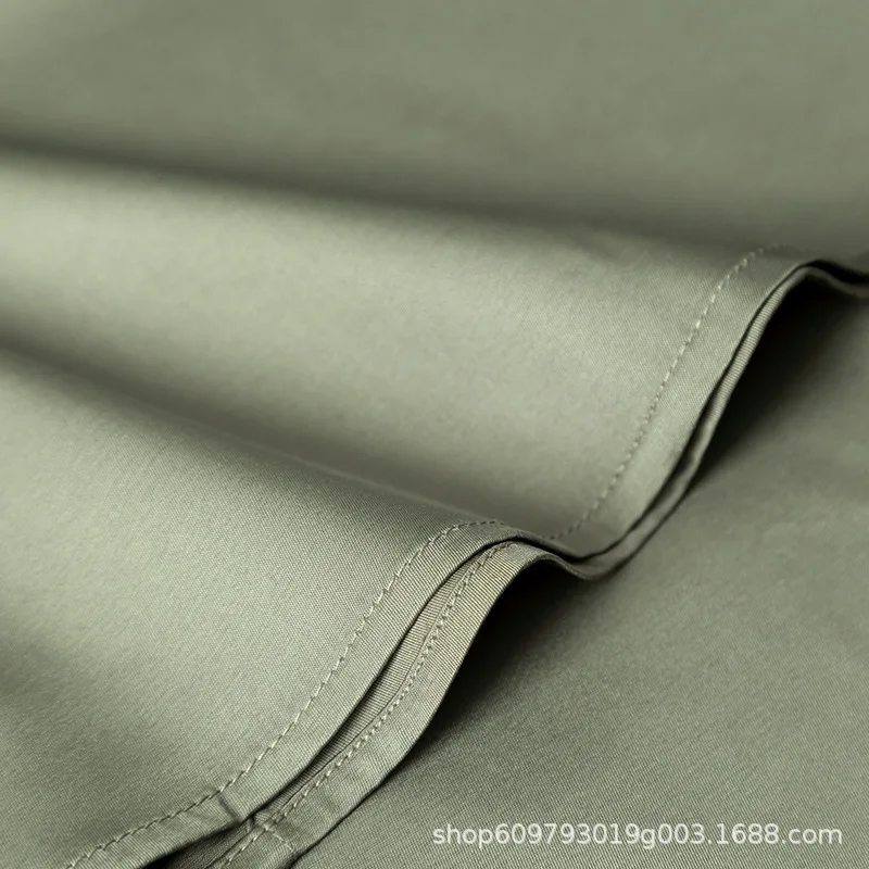 2024 New Shirt Men's Non-iron Anti-wrinkle Spring and Summer Business Slim Leisure Solid Color Elastic Men's Shirt Long Sleeves