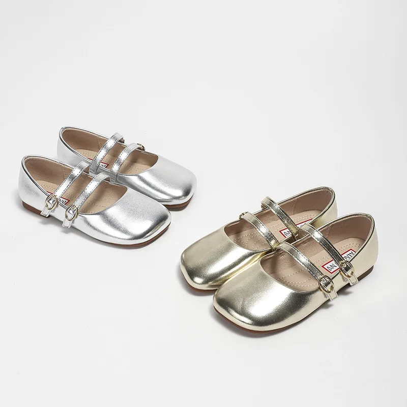 2024 Spring Autumn Korean Children Casual Leather Shoes Fashion Little Girl Soft Comfortable School Princess Birthday Party Shoe 6