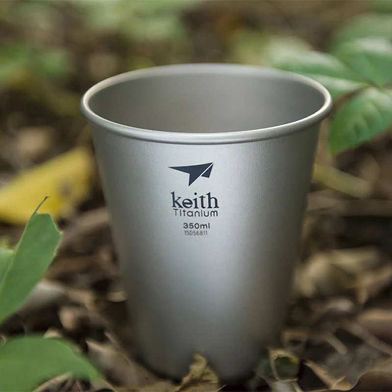 Portable Tableware Portable Cups Keith Tableware for Camping Titanium Beer Cup 350ml Outdoor Travel Drinking Friends Gathering Drinkware Coffee Mug Ti9001