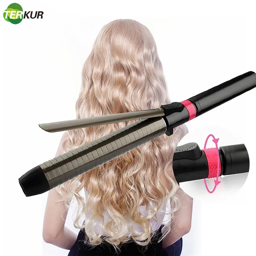 Professional Hair Curler Rotating Curling Iron Wand with Tourmaline Ceramic Anti-scalding Insulated Tip Waver Maker Styling Tool стайлер для волос cloud nine the curling wand