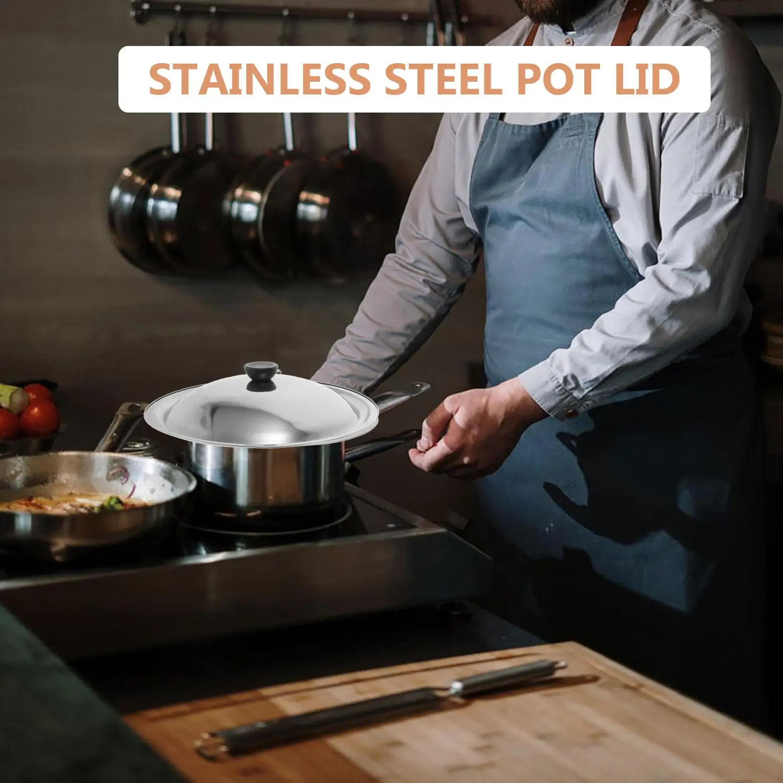 28cm Multipurpose Replacement Pot Lid Universal Cover For Pan Stainless Steel Kitchen Cookware Supplies Cooking Parts