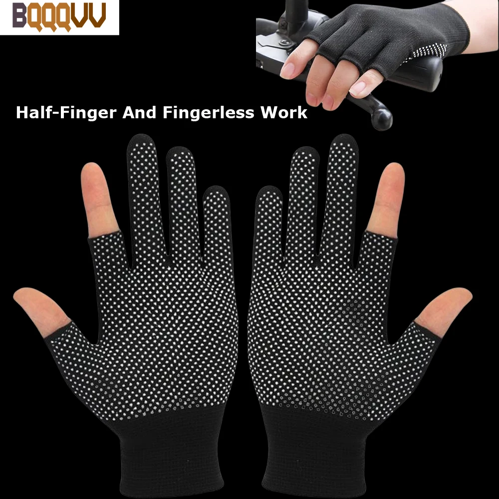 

Lightweight Half-Finger Gloves for Men and Women, Breathable, Fingerless Work Gloves, Fitness, Cycling, Motorcycle, Gym, 1Pair