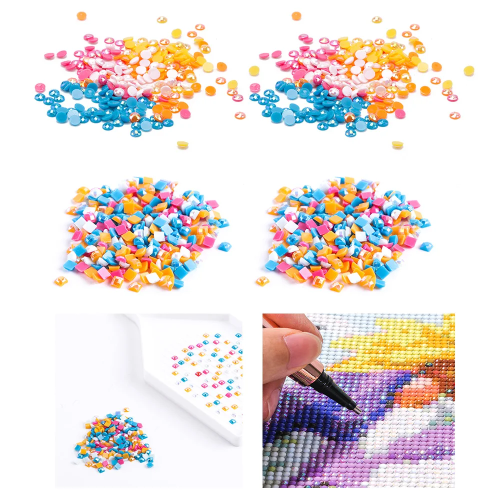 35 Colors Square/Round Diamond Resin Beads Diamond Art Kit AB Drill Gem Art  Nails Crafts for 5D Diamond Painting Accessories