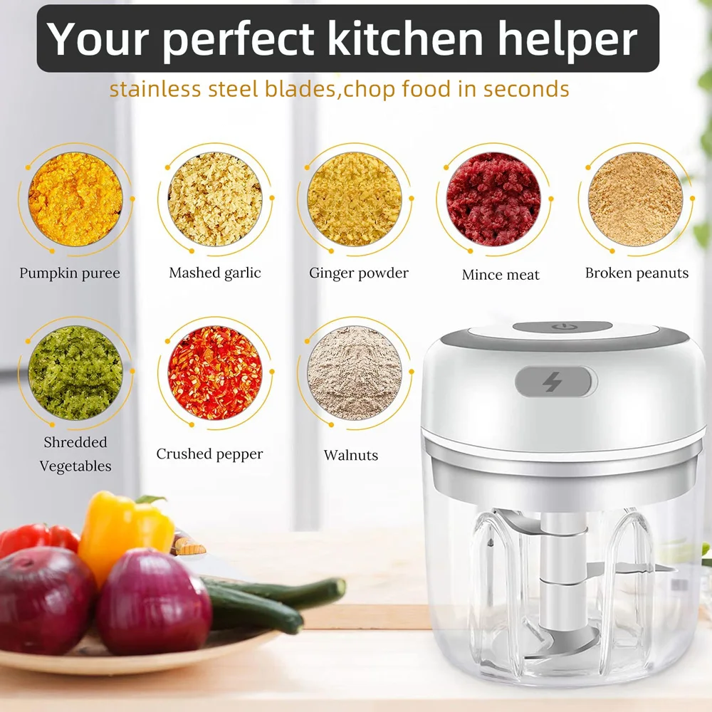 Electric Kitchen Food Chopper Mini Food Supplement Machine Usb Portable Meat Grinder Vegetable Chopper Baby Gadgets