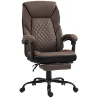 Homcom Executive Office Chair with Foot Rest and High Back, Dark Brown 1