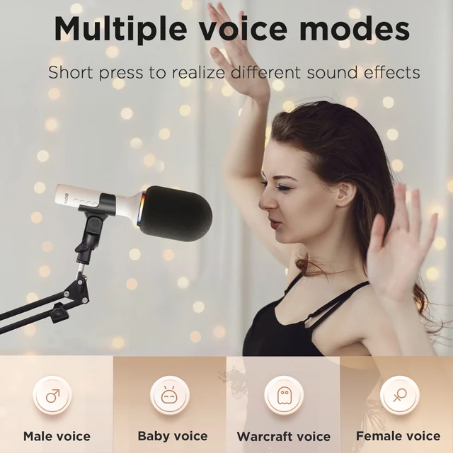 BOYA K11 micrófono de Karaoke inalámbrico Bluetooth, máquina de canto portátil para niños, canto, KTV,Rever, cambiador de voz, transmisión en vivo - Imagen 4