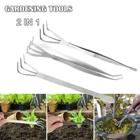 2 In 1 Bonsai Rake Gardening Tool Steel Succulent Bonsai Spatula Protable Handheld Loosen Soil Root Rake Garden Tools 1