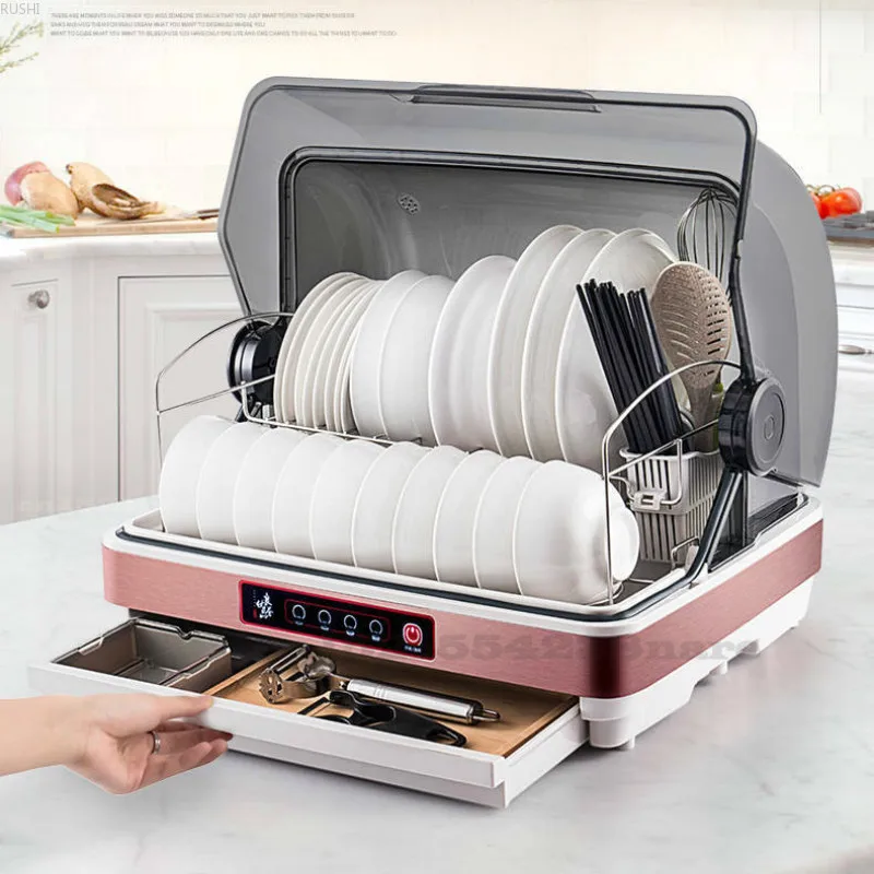 220V Household Kitchen Tableware Chopsticks Cleaning Cabinet Electronic Dish Dryer Ultraviolet Tabletop Disinfection UV | Бытовая