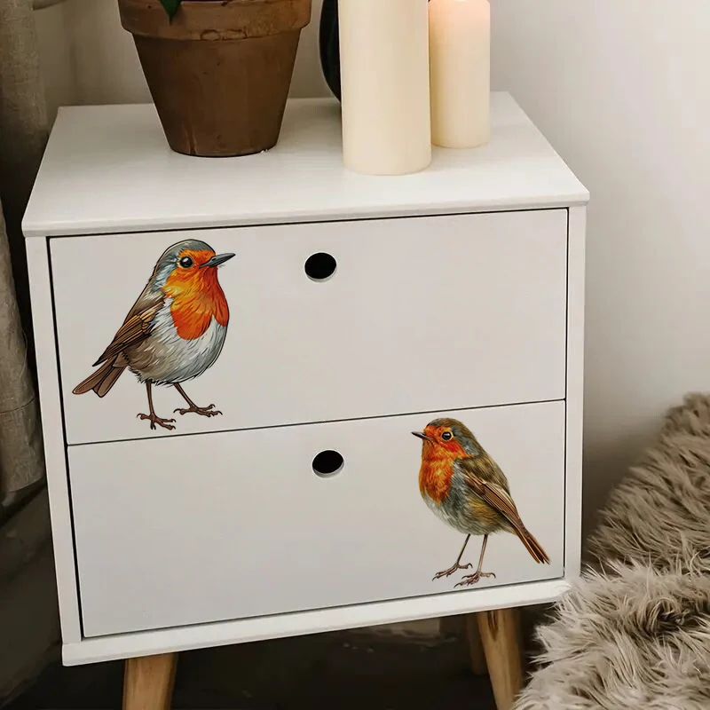 Robin Sticker Water-proof Home Wall Decal Used for Wall Bathroom Cabinet Door Toilet Car Laptop