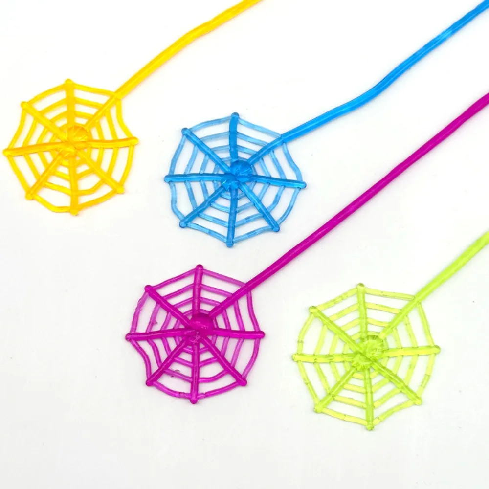 

10Pcs Sticky Spider Web Plastic Multicolor Climbing Tricky Gag Toys Mini Elastic Stretchable Elastically Stretchable Spider Web