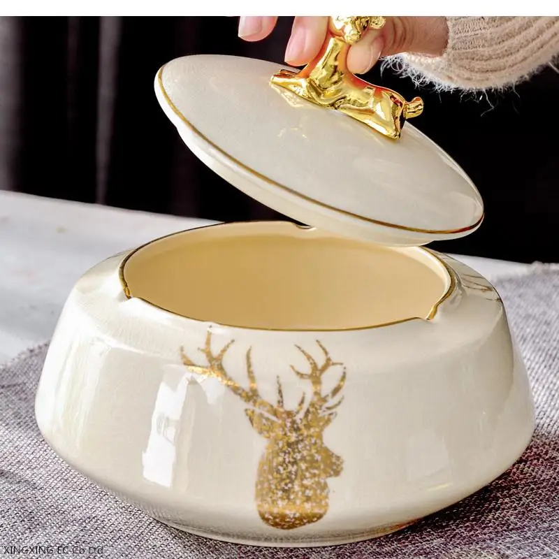 

Керамическая пепельница креативная Личность керамическая пепельница с крышкой украшение для дома гостиной аксессуары для сигарет офисные принадлежности