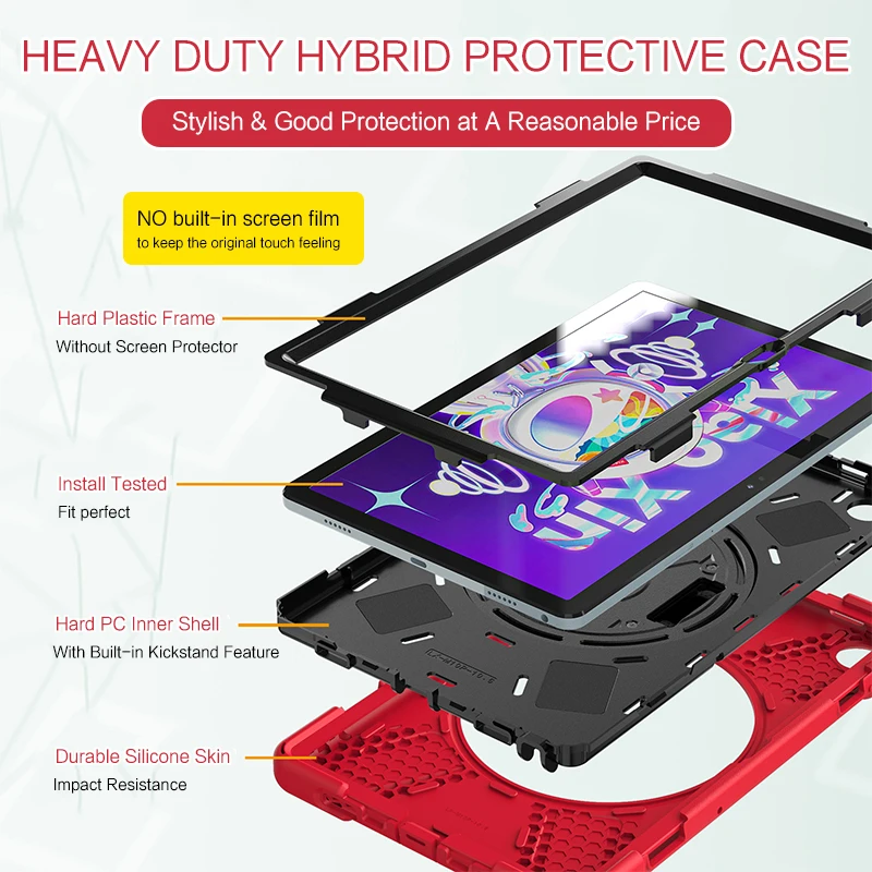 Capa à Prova de Choque Resistente para Lenovo Tab P12 10.6 Tb128fu Xiaoxin Pad 10.6 Tablet pc Capa de Silicone Kickstand 2023 - Imagem 5