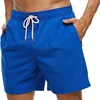 Men's Swim Trunks Beach Shorts Drawstring with Mesh Lining Elastic Waist Plain Breathable Soft Casual Daily Streetwear 2