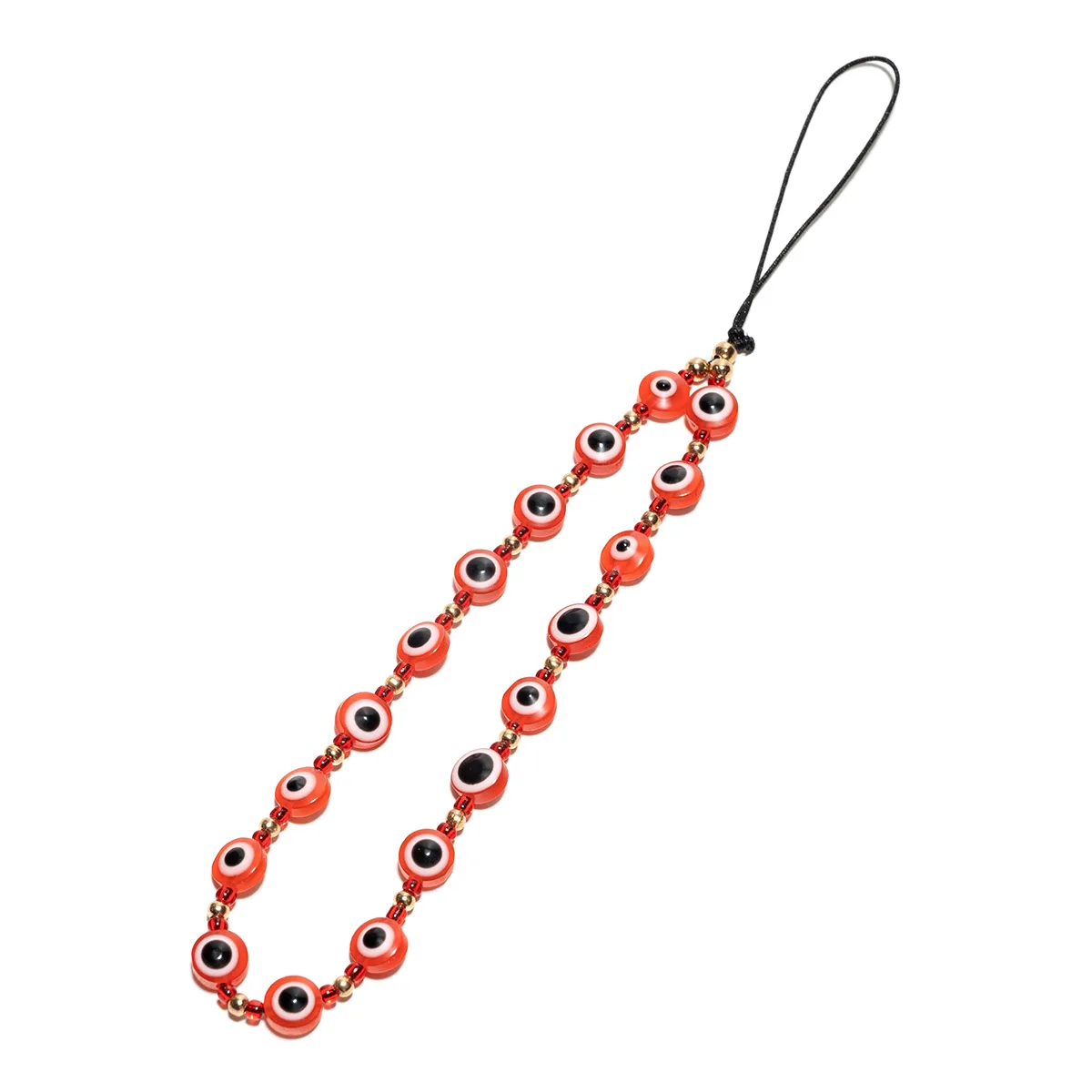 Cordino Per Telefono Con Perline E Malocchio - Cinturino Da Polso, Portachiavi, Per Uomini E Donne