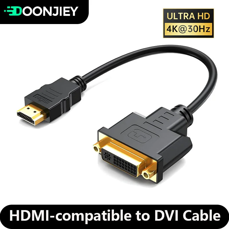 4K Bi-Direction HDMI-compatible Male To DVI-D DVI 24 + 5 Female Video Converter Adapter Cable For HDTV Projector Computer Monitor dvi to hdtv cable hdmi to dvi converter hdmi compatible converter hdmi to dvi cable