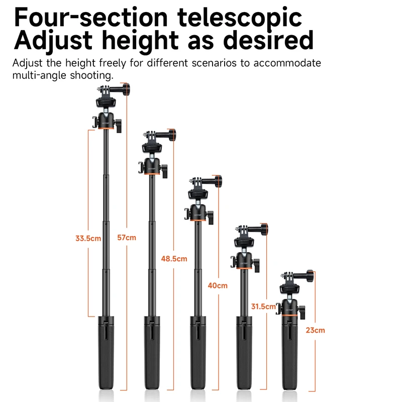 DJI Osmo360 Nano Action5 Pocket3 GoPro 13 12 Insta360 X5/4/3 Acepro 카메라용 셀카봉 핸들 확장 메탈 삼각대 액세서리