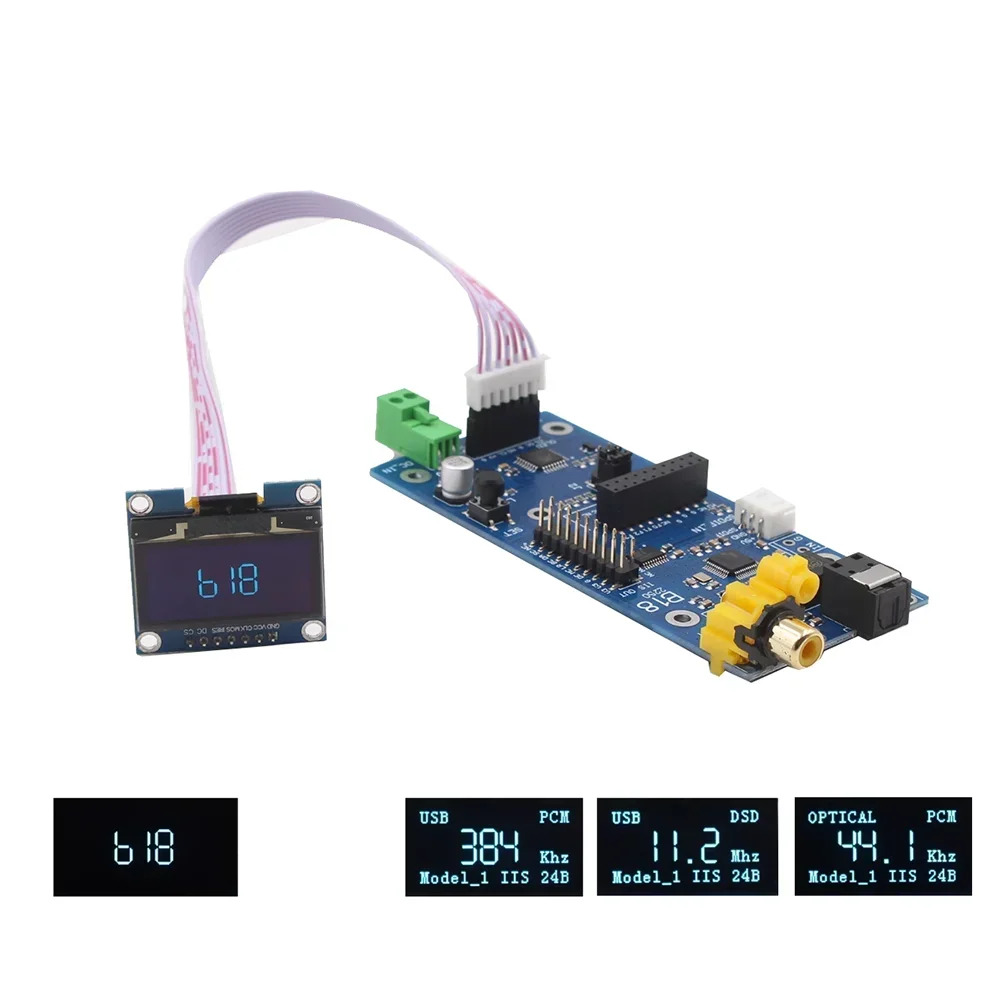 Nvarcher AK4118 Receiver Board Coaxial Fiber To IIS Support XMOS/Amanero USB with OLED Display Remote Control audio receiver board