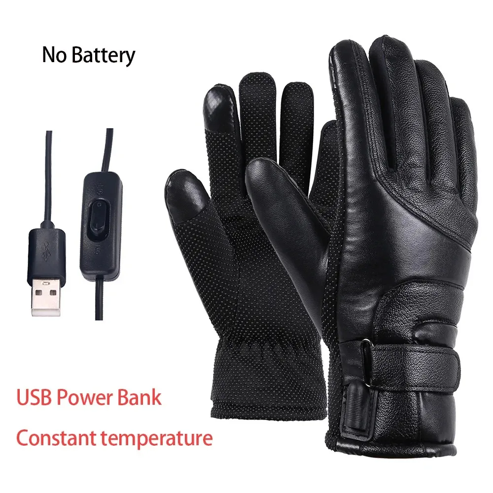 Winter Electric Heated Gloves for Men Outdoor Cycling Waterproof, Non Slip, Thickened Female Couple Touch Screen Lamb Fleece