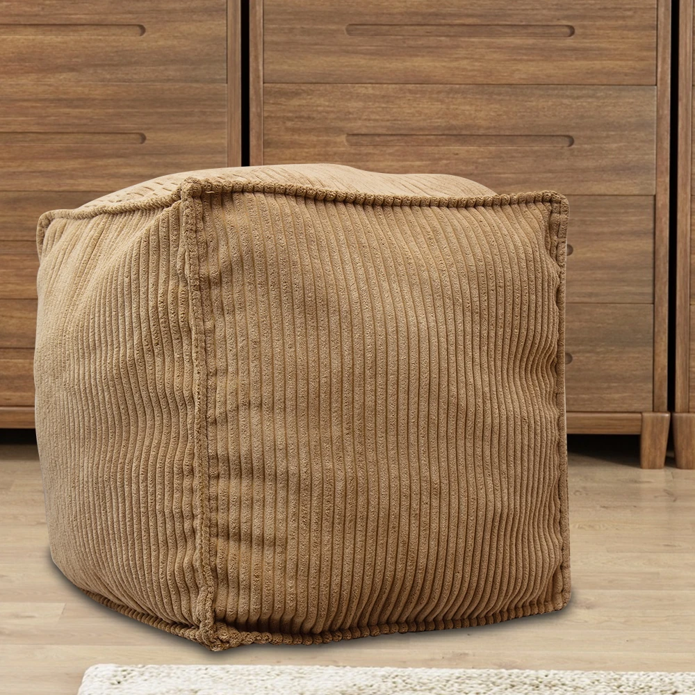 42cm Moroccan Soft Fabric Pouf Cover Craft Simple Stripes Sofa Ottoman Footstool Unstuffed Living Room Bedroom Cushion Covers