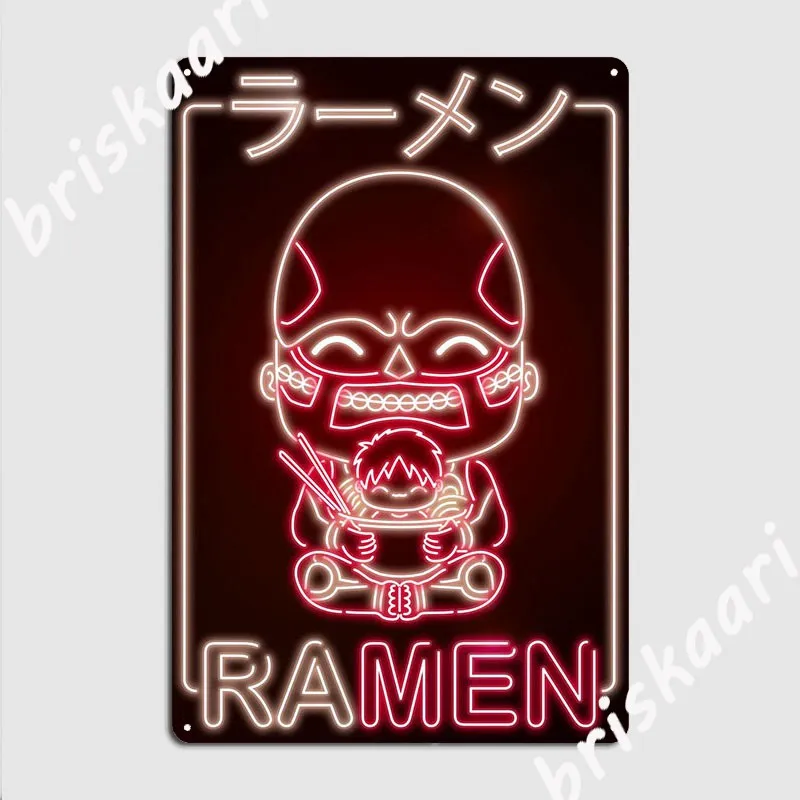 Divertenti Segni Di Metallo Ramen Kawai Targa Di Cartone Home Garage Club Decorazione Cultura Giapponese Anime Ramen Tin Sign Poster