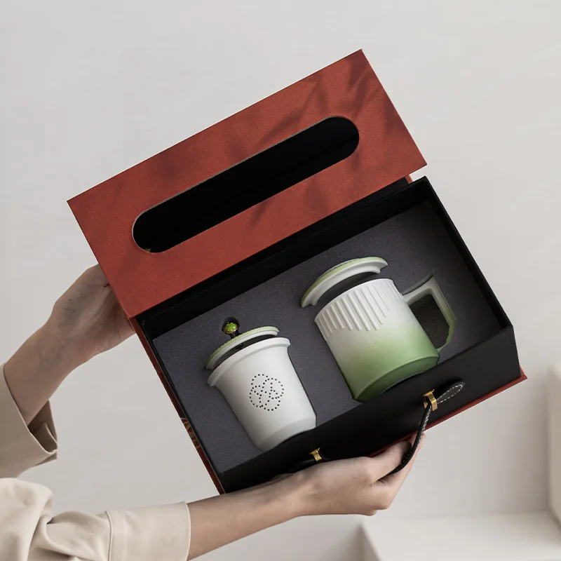 

Gong Tingfeng Creative Ceramic Personal Cup Single Cup Office Water Cup with Tea Can Filtration Company Corporate Companion Gift