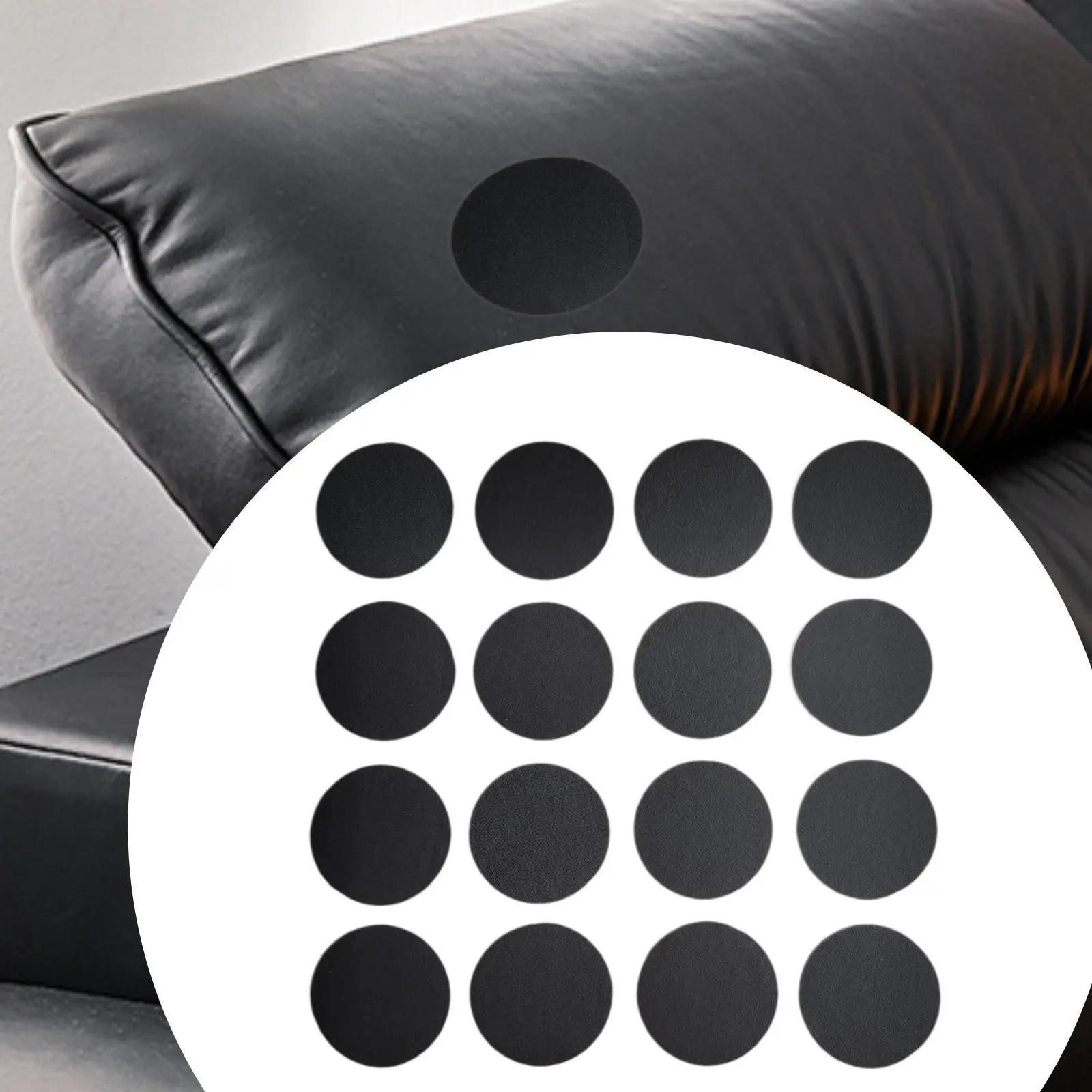 Leather Repair Patches Fix Holes Round Leather Repair Tapes For Couch Car Seats 16x