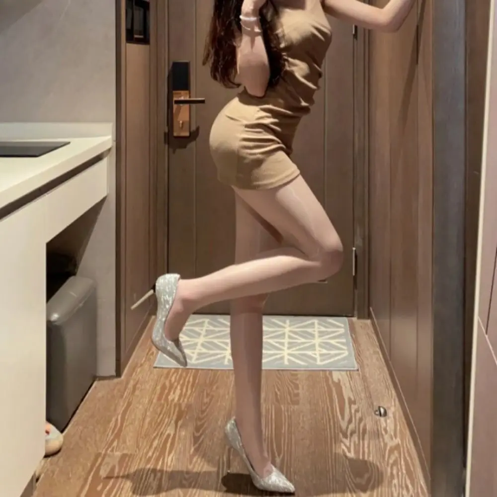 Oil Bright Shimmer Tights 360°Seamless Crotch High Waist Shaping Silk Stockings High-Density Smooth Sheer Pantyhose Party