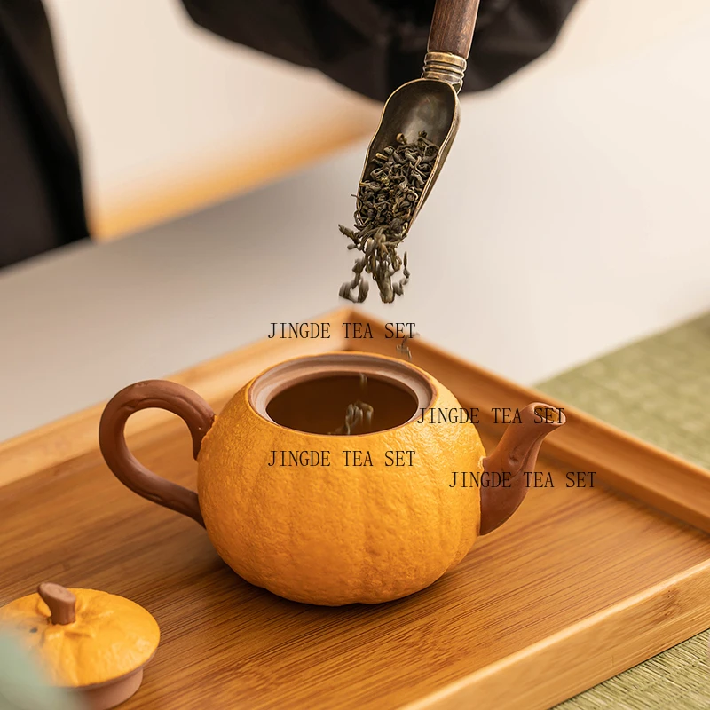 140ML Ceramic Orange Shaped Teapot Practical and Creative Tea Pot Tea Infuser/kettle Tea Set